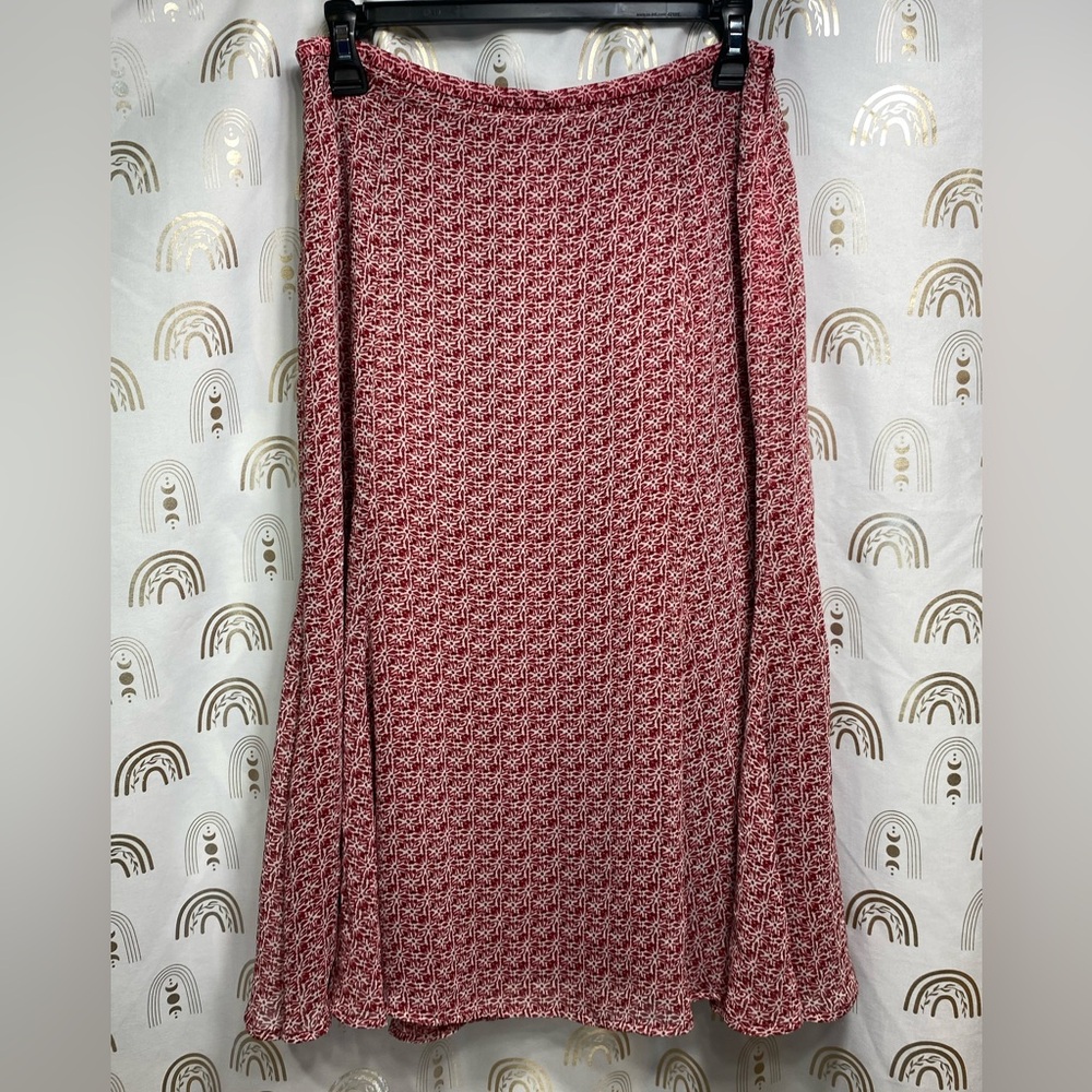 Rena Rowan Red and White A-Line Skirt